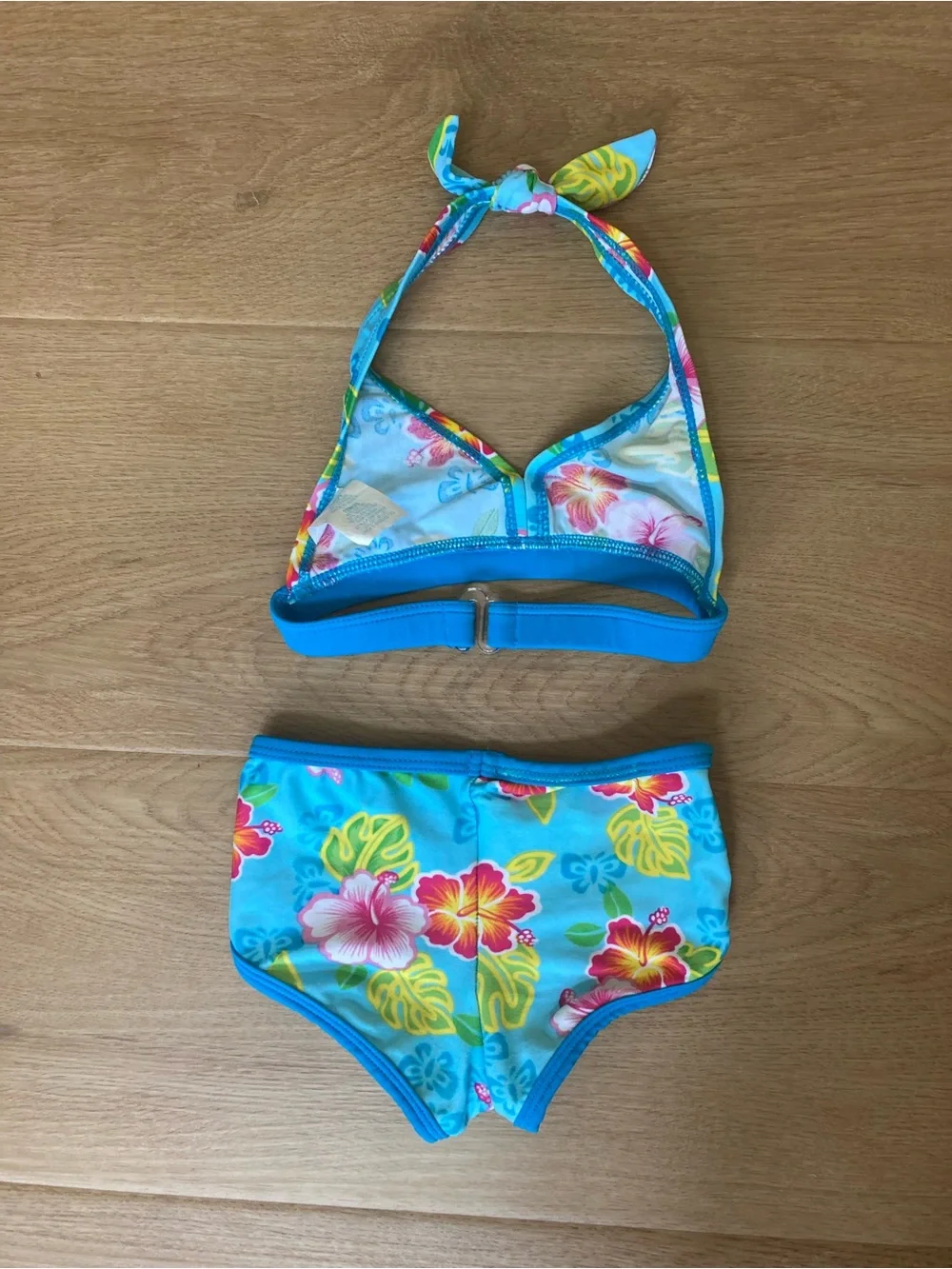 Y2K Blue Tropical Baby Halter Swim Bikini